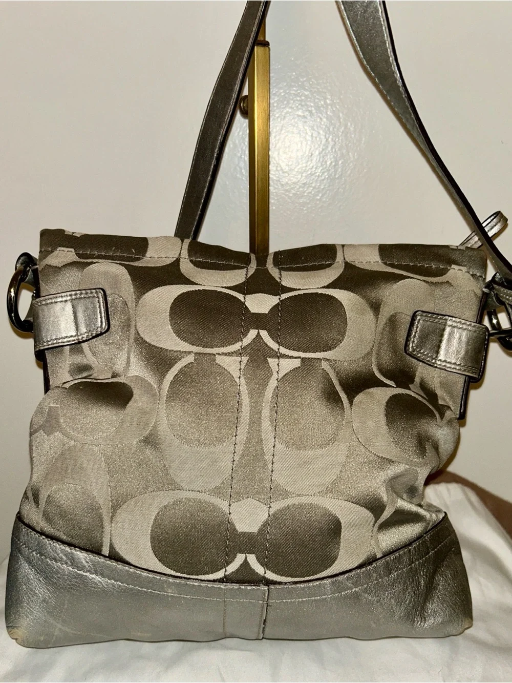 Coach Signature Sateen Chain Duffle Crossbody bag